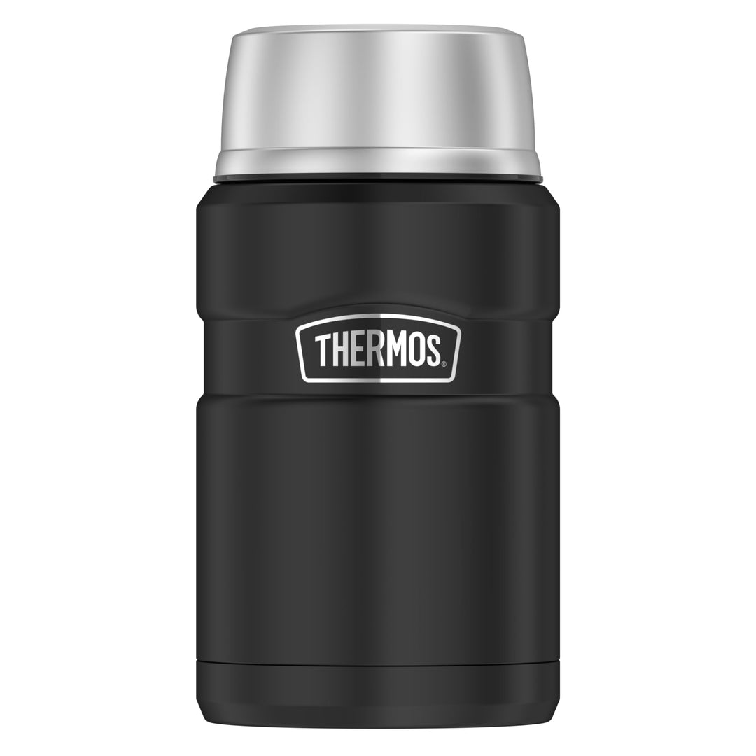 Thermos STAINLESS KING FOOD JAR 0,71l, black, Thermosbehälter aus Edelstahl, 14h heiss / 24h kalt, a