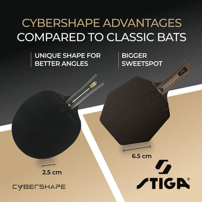 STIGA Tischtennisschläger Cybershape Future, Revolutionärer 3-Sterne-Tischtennisschläger mit Sechsec