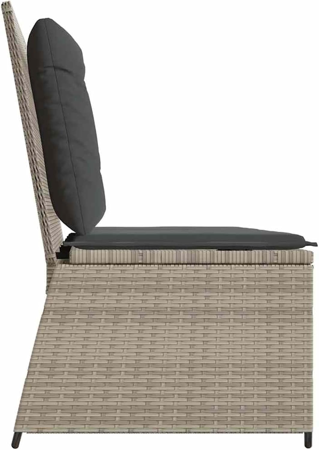 Homgoday Gartenliegebank Hellgrau Poly-Rattan 108 cm Sitzbreite, 2-Personen, für Entspannung und Fre