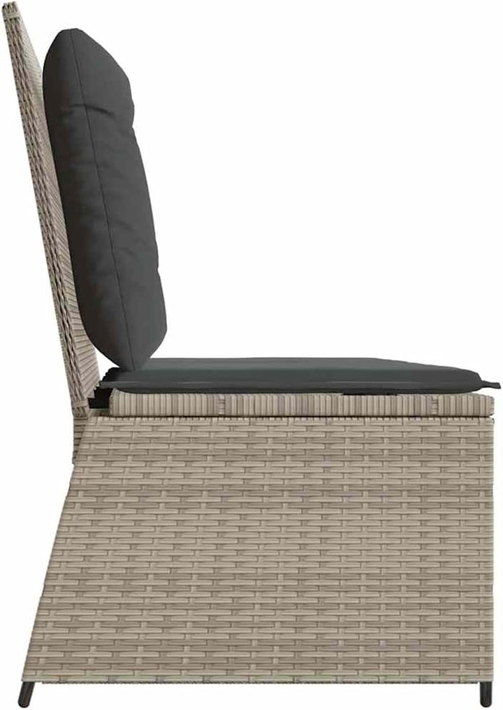 Homgoday Gartenliegebank Hellgrau Poly-Rattan 108 cm Sitzbreite, 2-Personen, für Entspannung und Fre