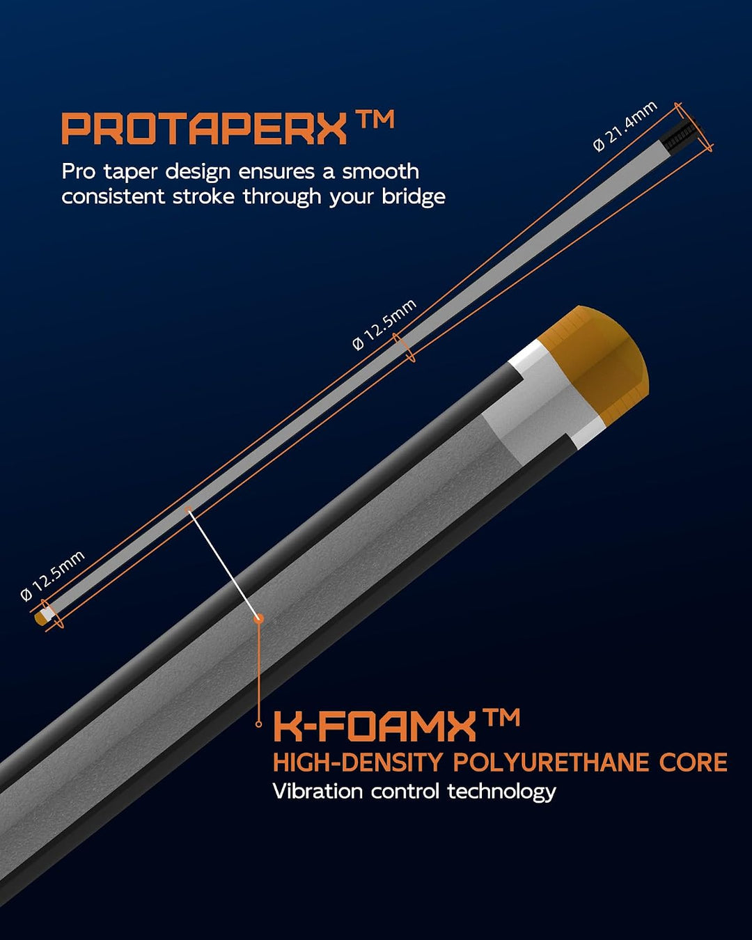 KONLLEN Billardqueue aus Carbonfaser, 147cm, professionelles Billardqueue für Erwachsene, Vollcarbon