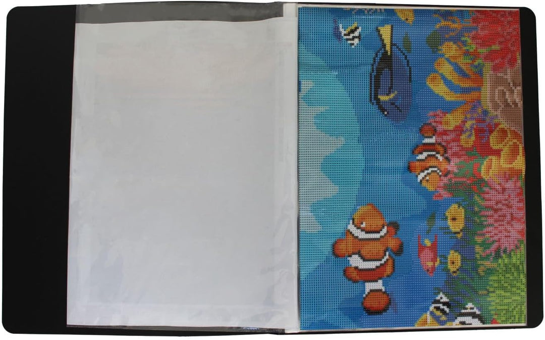 Nachfüllbares Diamond Painting - Sammelbuch für Inhalt 30 x 40 cm in schwarz mit 20 Hüllen
