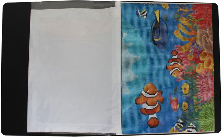 Nachfüllbares Diamond Painting - Sammelbuch für Inhalt 30 x 40 cm in schwarz mit 20 Hüllen