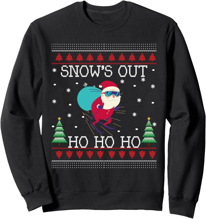 Lustiger Snows Out Ski Santa Claus Ugly Christmas Sweater Sweatshirt