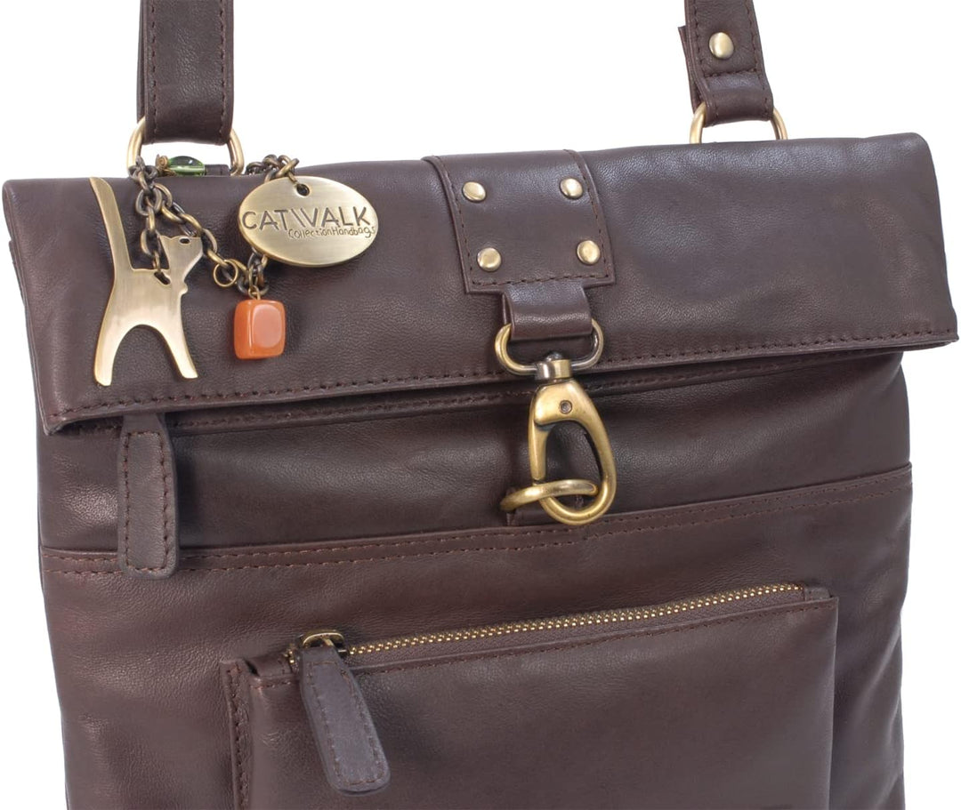 Catwalk Collection Handbags - Leder - Damen Leder Umhängetasche/Handtasche/Messenger/Schultertasche