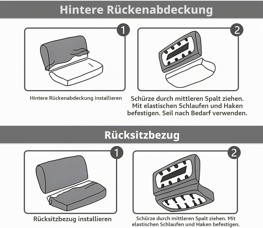 9 Stück Universal Autositzbezüge, Sitzbezüge Auto Für 5 Sitzer, Autositzauflage Set Seiten-Airbag-ko