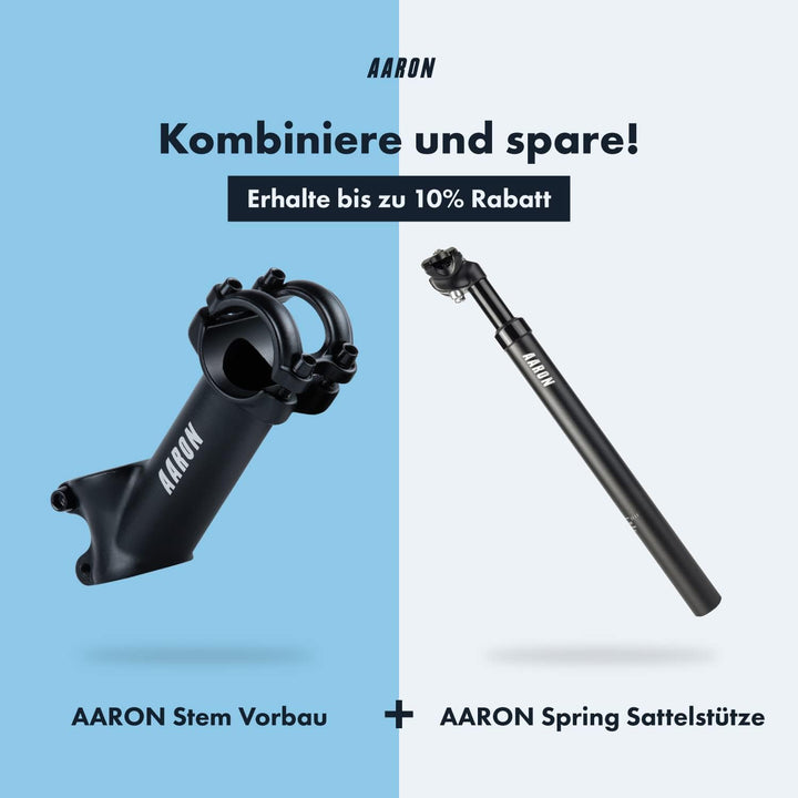 AARON Stem Fahrrad Lenkervorbau, Aluminium Fahrradvorbau mit 35° Winkel für ergonomische Sitzhaltung