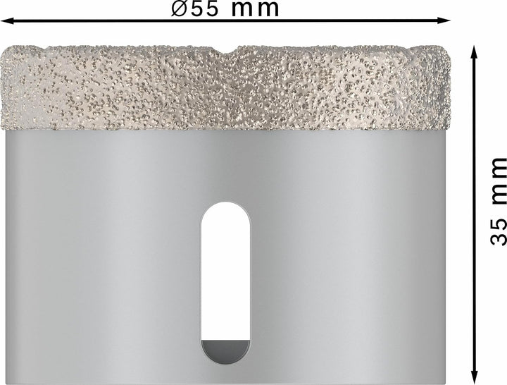 Bosch Professional 1x Diamanttrockenbohrer Best (für Keramik, X-LOCK, Dry Speed, Ø 55 mm, Arbeitslän