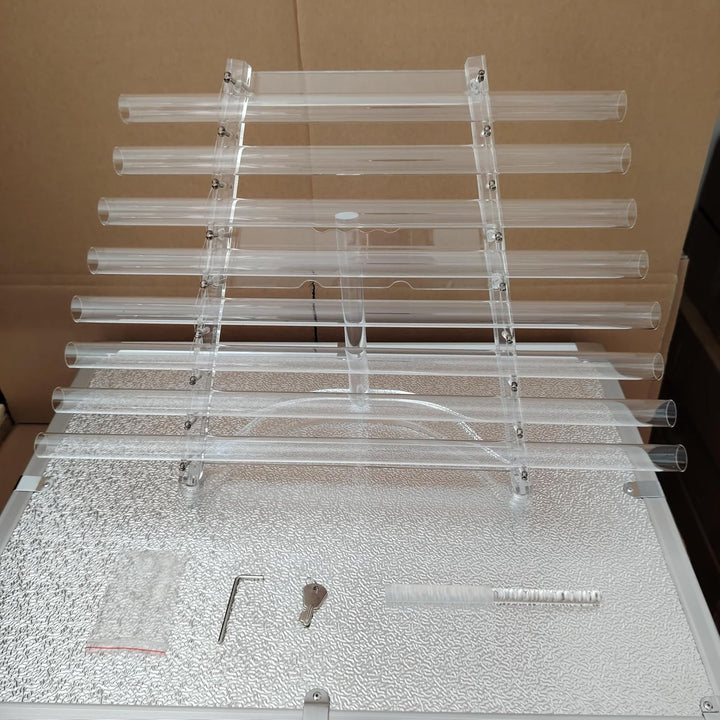 432 Hz Handständer, Quarzkristall-Klangharfe + Kristallhammer und Box aus Aluminiumlegierung
