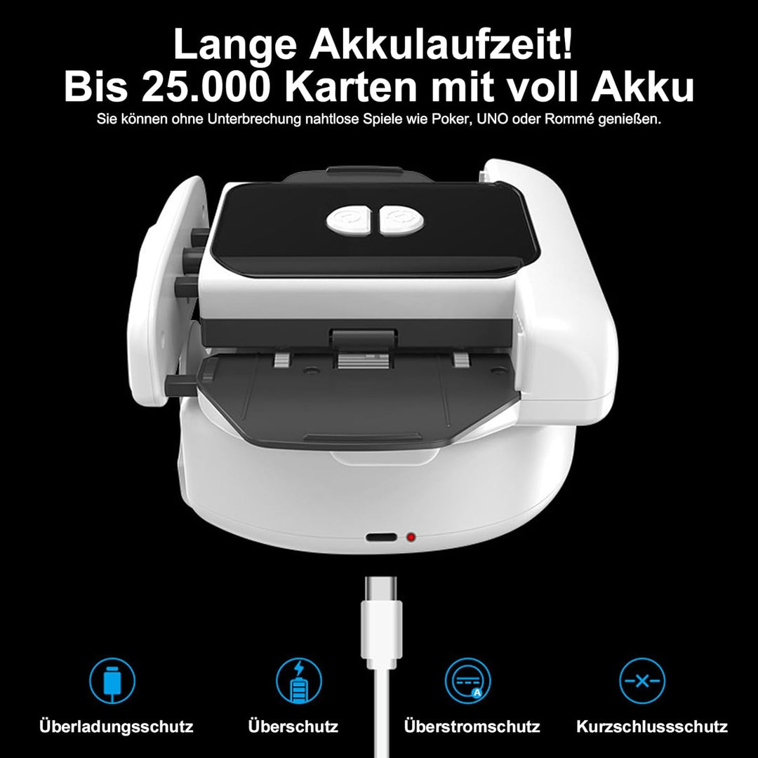 Kartenmischmaschine Elektrisch – Automatischer Kartenmischer für 1–2 Decks, Card Shuffler mit Akku 2