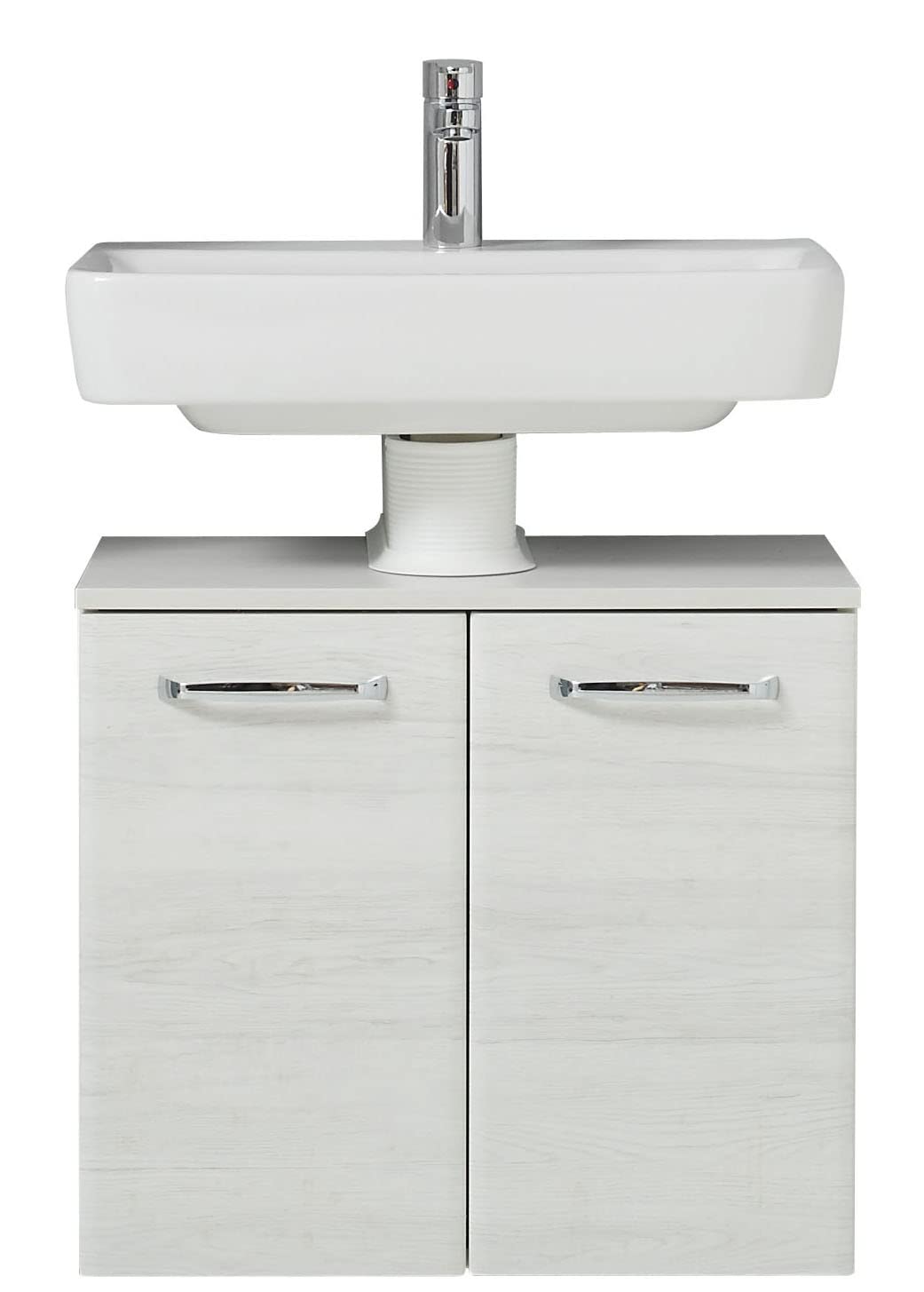 Pelipal Quickset 936 Waschbeckenunterschrank, Holzwerkstoff, Eiche Weiss quer NB, 53x60x33 cm