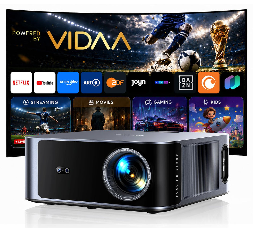 Beamer 4K [Schnellste VIDAA OS] Kompatibel mit Netflix, Dolby Audio & HDR10, 2000ANSI Smart Beamer H