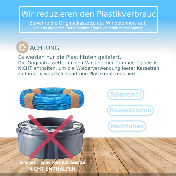 15 Stück Tommee Tippee Nachfüllkassette Kompatibel, Tommee Tippee Windeleimer Mit Talkumduft, Nachfü