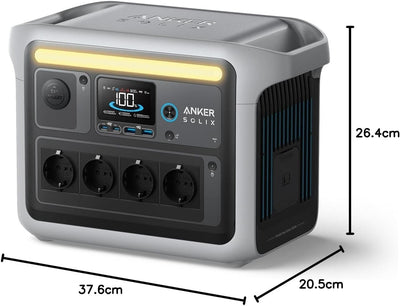 Anker SOLIX C1000 Tragbare Powerstation, LiFePO4, 1800W Solargenerator, 100% geladen in 58 Min. mit