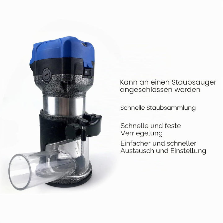 Oberfräsentisch-Staubsammlung, Trimmmaschinenbasis, Verstellbare Tauchfräsenbasis aus Aluminiumlegie