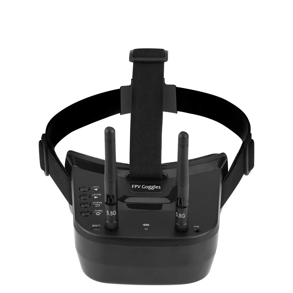 Tonysa 5,8 GHz Mini FPV Brille 3 Zoll 40 Kanal FPV Video Headset Brille 480 * 320 LCD Bildschirm mit