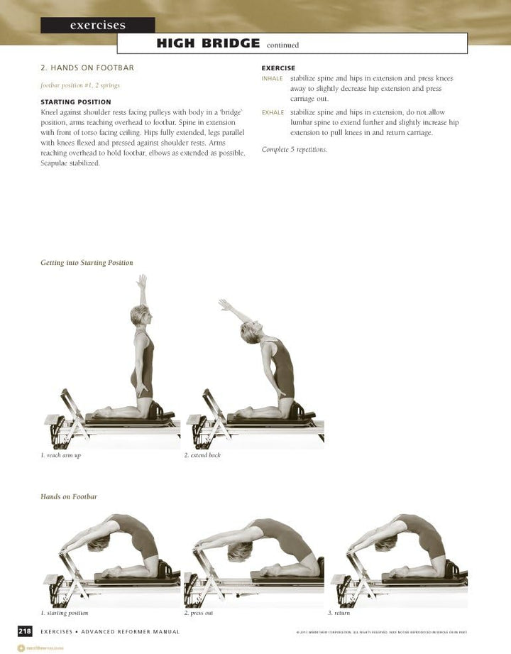 STOTT PILATES Advanced Reformer Manual