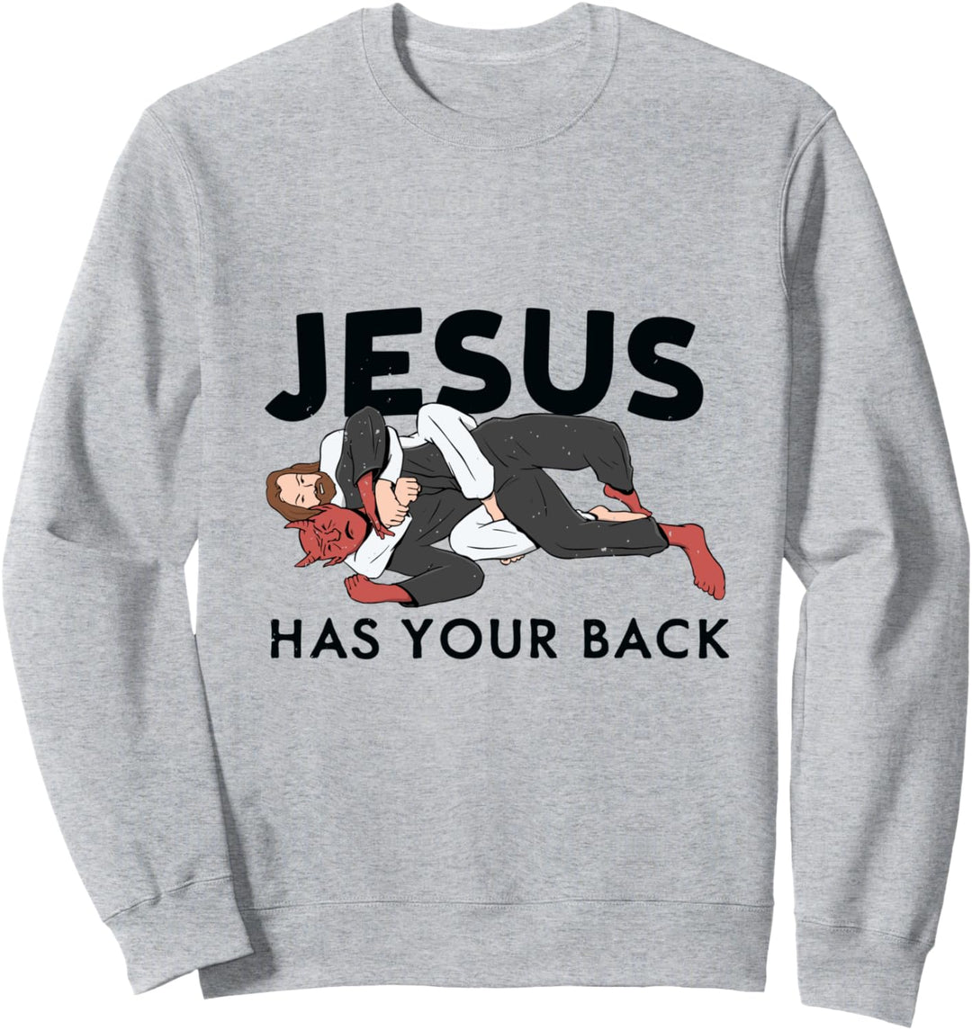 Jesus hat Ihren Rücken Design für Gott Glauben Athleten Sweatshirt