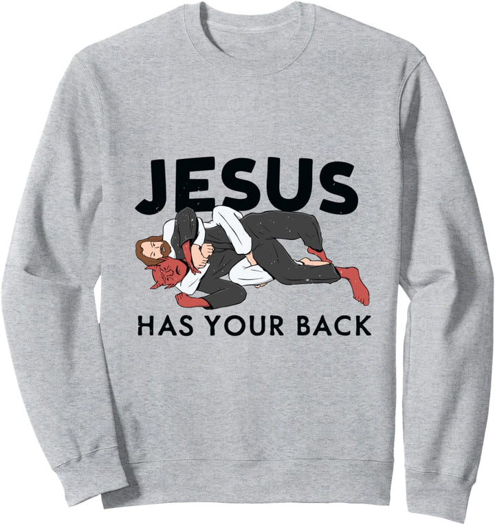 Jesus hat Ihren Rücken Design für Gott Glauben Athleten Sweatshirt
