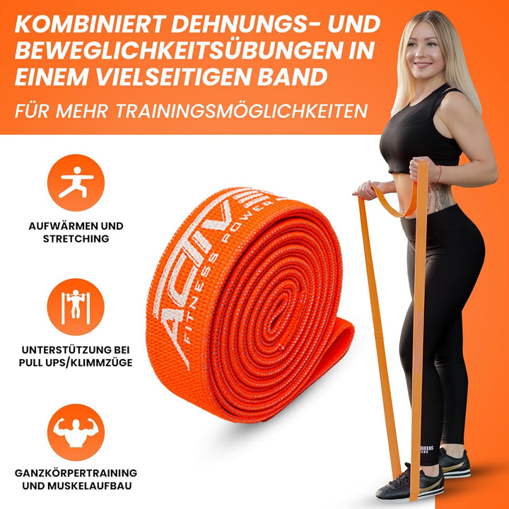 ACTIVEVIKINGS Premium Pull UP FITNESSBÄNDER FÜR Deine Fitness - Perfekte Stoff Bänder für den Muskel