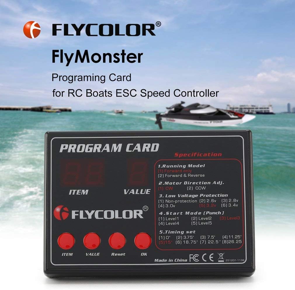 FlyMonster Programmierungskarte für ferngesteuerte RC-Boote Schiff ESC Elektronischer Geschwindigkei