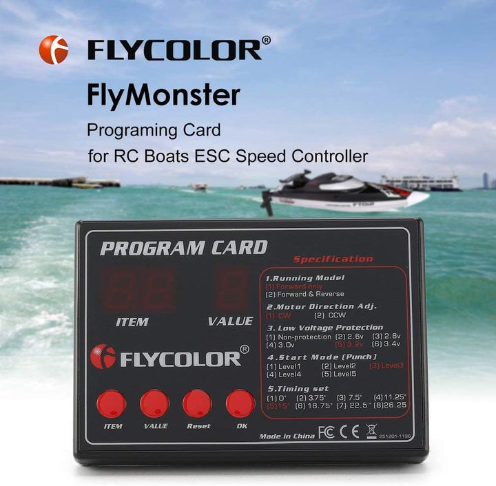 FlyMonster Programmierungskarte für ferngesteuerte RC-Boote Schiff ESC Elektronischer Geschwindigkei