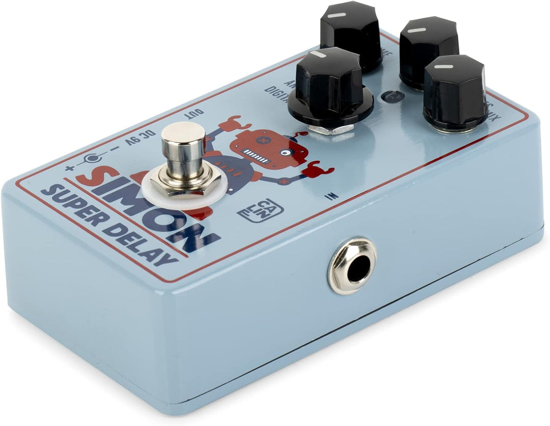 Caline CP-513 Simon Super Delay Gitarren-Effektpedal mit Digital-, Analog- und Bandoptionen weiss, w