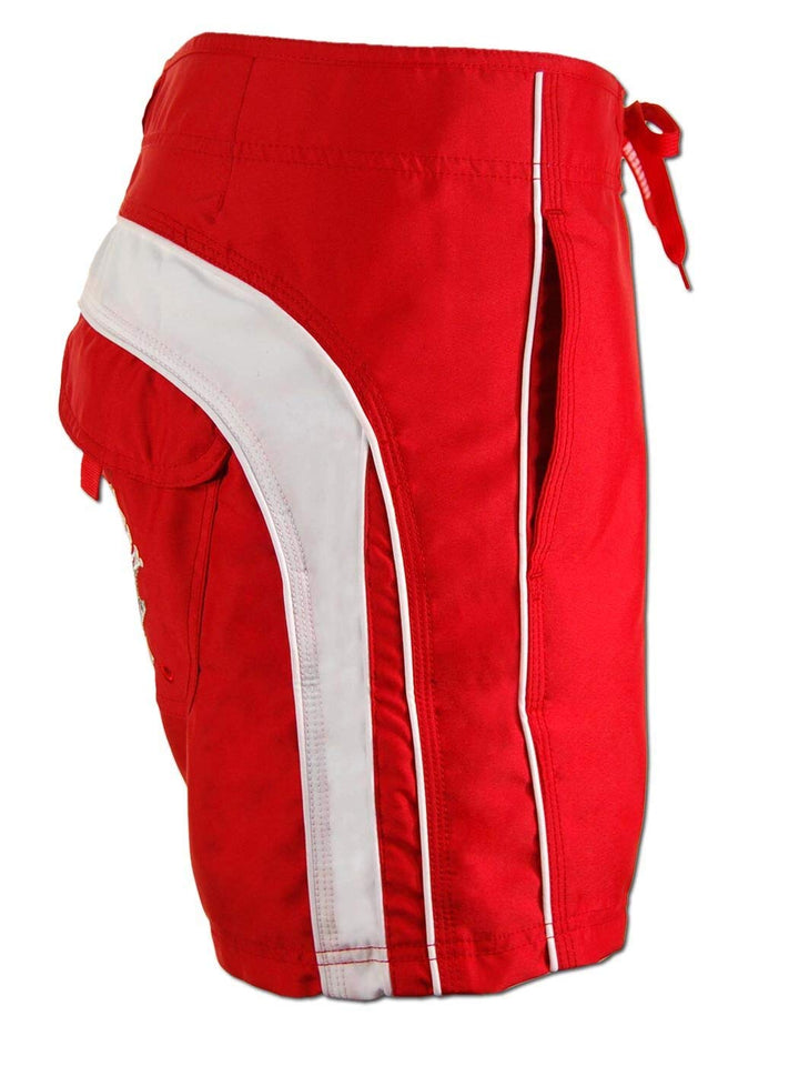 SEESTERN Herren Boardshorts kurzeVersion m.Taschen Surfshorts Bade Shorts XS-3XL /1644, S Rot