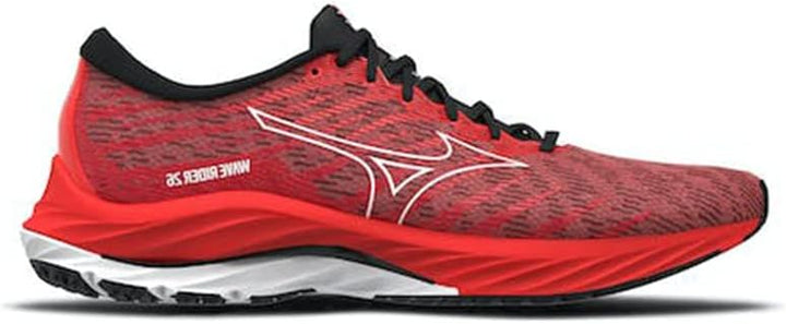 Mizuno Herren Wave Rider 26 Sneaker 42.5 EU Ignition Red White Black, 42.5 EU Ignition Red White Bla