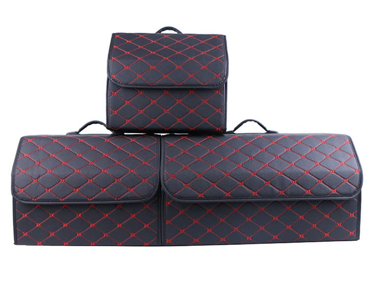 EA-Onlineshop Premium Leder Kofferraum Organizer, Kofferraumtasche, Auto Organizer mit Deckel, Autot