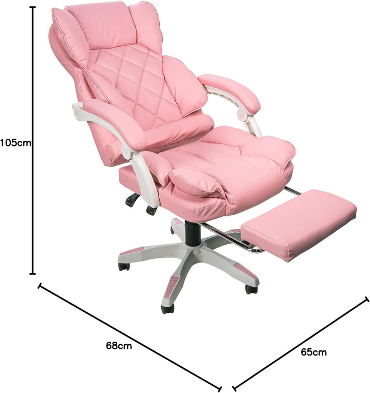 TRISENS Schreibtischstuhl Design Bürostuhl TV Bürosessel Chefsessel Relax & Home Office, Farbe:Rosa,