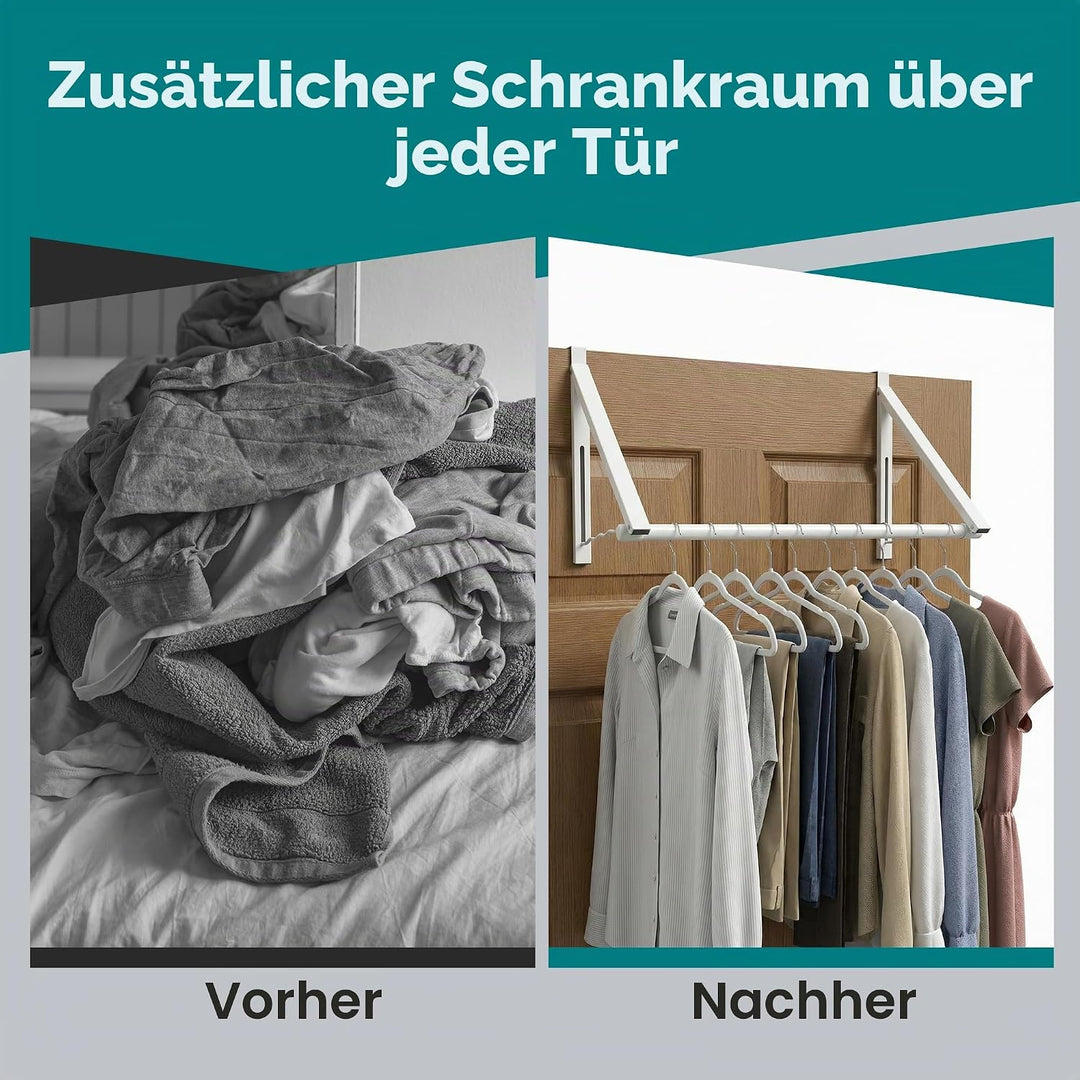 HOLDN’ STORAGE Strapazierfähiger Kleiderständer für Tür, erweiterbar, faltbar, für Schrankstangen, K