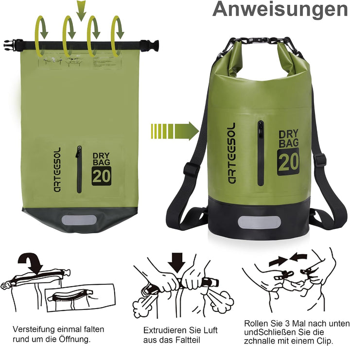 Blackace arteesol Dry Bag - 5L 10L 20L 30L Waterproof trockener Beutel/Sack wasserdichte Tasche mit