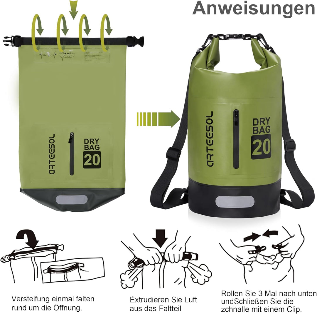 Blackace arteesol Dry Bag - 5L 10L 20L 30L Waterproof trockener Beutel/Sack wasserdichte Tasche mit