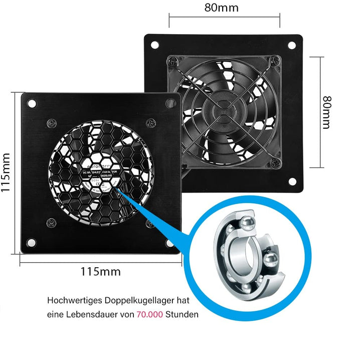 euroharry USB PC Ventilator (2Stk 80 x 80 x 25mm), 2Stk 80 x 80 x 25mm