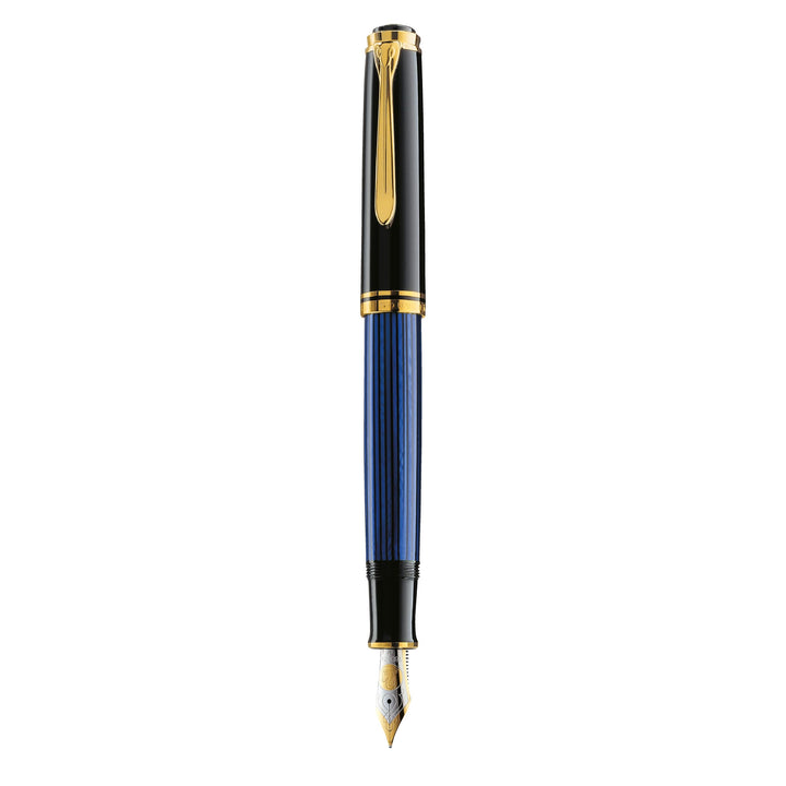 Pelikan Premium M600 Füllfederhalter, Feder B Plume Schwarz/Blau Schwarz / Blau, Schwarz / Blau