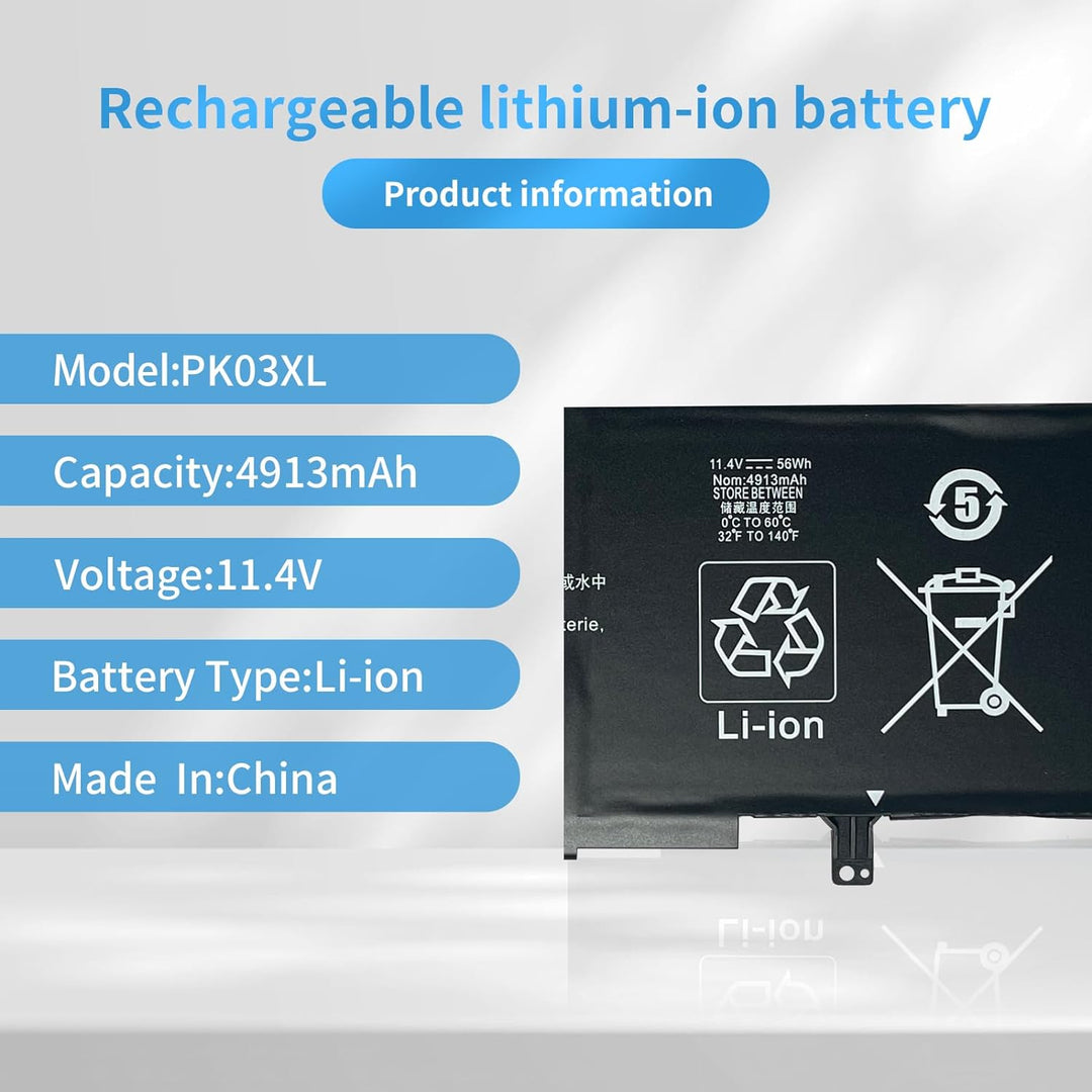PK03XL HSTNN-DB6S TPN-Q157 789116-005 788237-2C1 Laptop Batterie Ersatz für HP Spectre Pro X360 G1 G