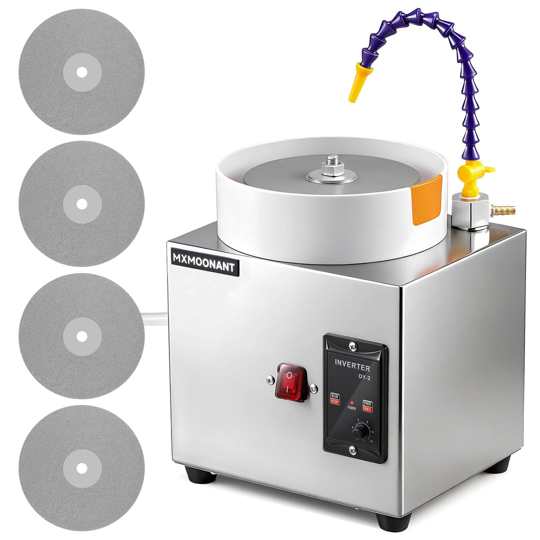 Mxmoonant 6-Zoll-Flachschleifmaschine 2980 U/min mit 5 Schleifscheiben, einstellbare Richtung und Ge