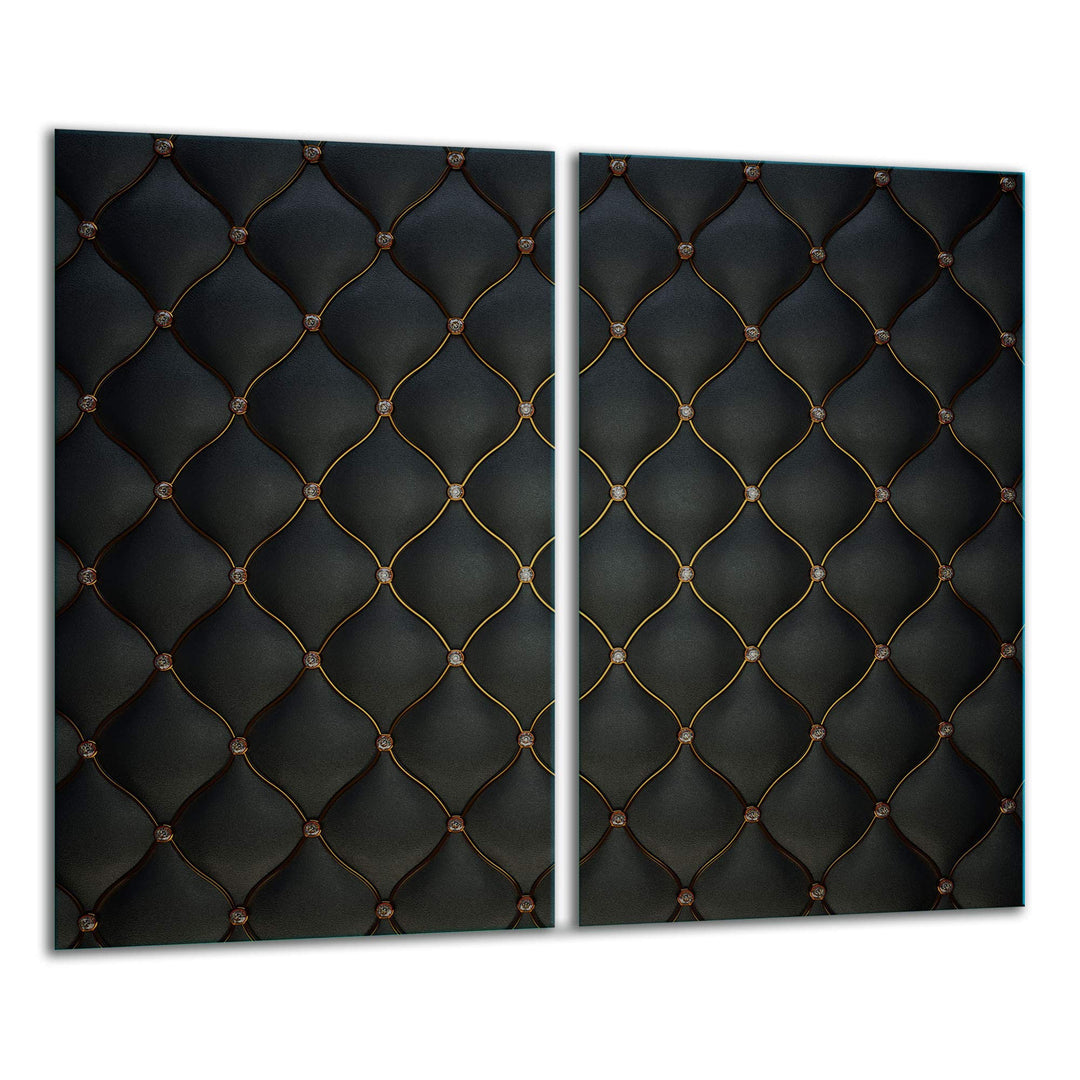 TMK ArtDeko Herdabdeckplatte 2 Teilig 2x30x52 cm - Spritzschutz Herdabdeckung – Herdschutz aus Siche