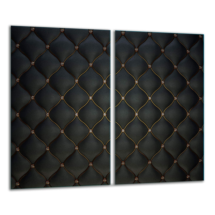 TMK ArtDeko Herdabdeckplatte 2 Teilig 2x30x52 cm - Spritzschutz Herdabdeckung – Herdschutz aus Siche