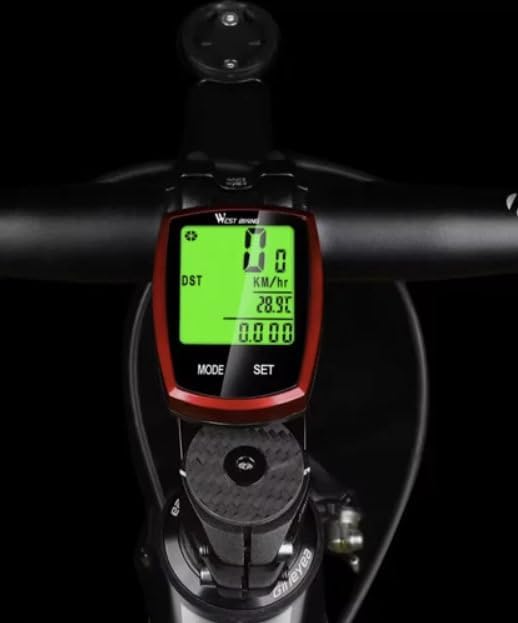 Kabelloser Fahrradcomputer, LCD Fahrrad Tacho mit Hintergrundbeleuchtung, Wasserdicht, Kilometerzähl