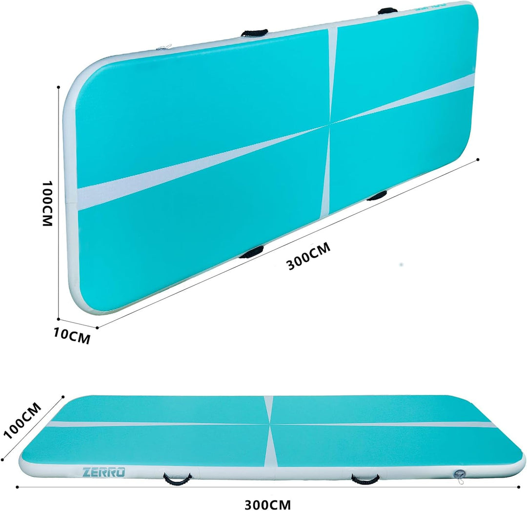 CCLIFE Tumbling Airtrack Turnmatte Rolle Air Roll 1/3/4/5m Aufblasbar Gymnastik klappbar mit Elektri