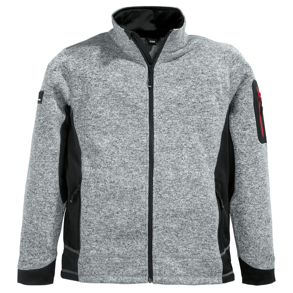 FHB Christoph Strick-Fleece-Jacke, M Grau/Schwarz