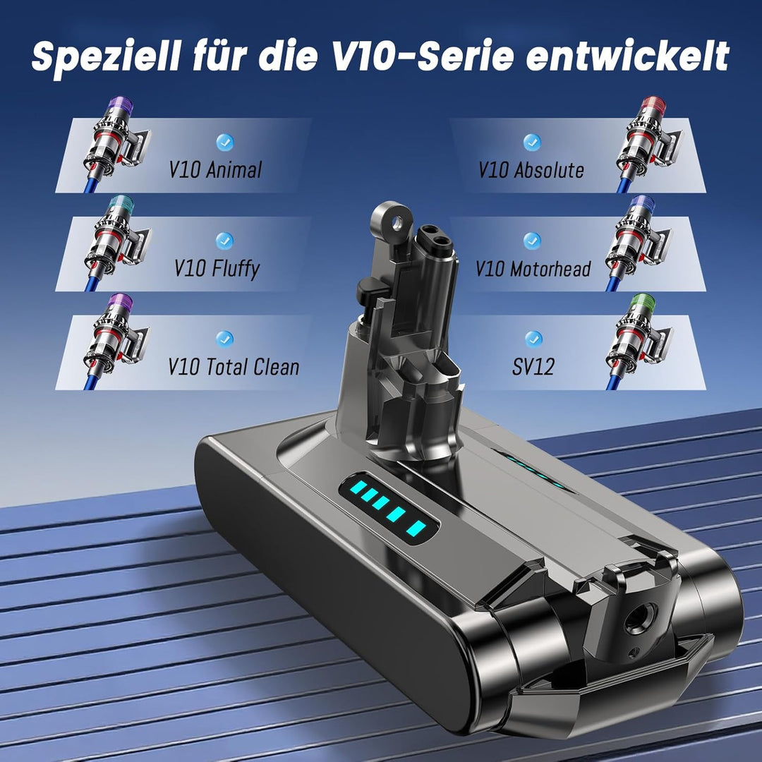 V10 Akku für Dyson V10, Akku für V 10 Absolute Animal Motorhead Fluffy Extra Cyclone Staubsauger