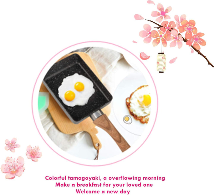 Japanische Nonstick Omelett Pfanne, Aluminium tragbare quadratische Bratpfanne pochiertes Ei kleine