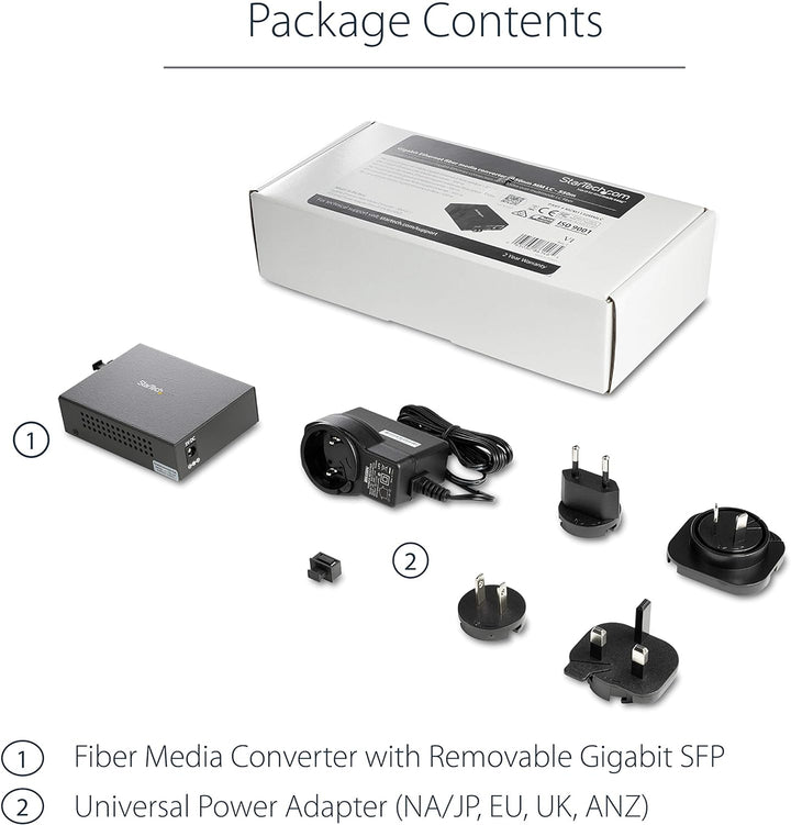 StarTech.com Multimode (MM) LC Glasfaser Medienkonverter für 10/100/1000 Netzwerk - 550m - Gigabit E