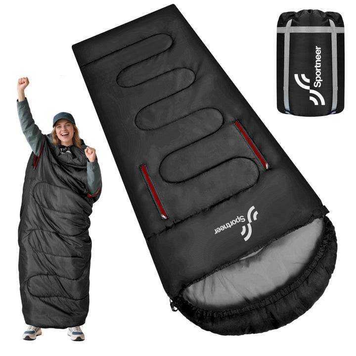 Sportneer Schlafsack Outdoor - Deckenschlafsack 3-4 Jahreszeiten Erwachsene Warm Schlafsack für Camp