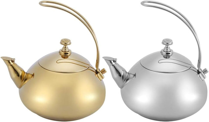 Fdit 1.5L Edelstahl Wasserkocher Klassische Teekanne MEHRWEG VERPACKUNG socialme-eu(Gold)