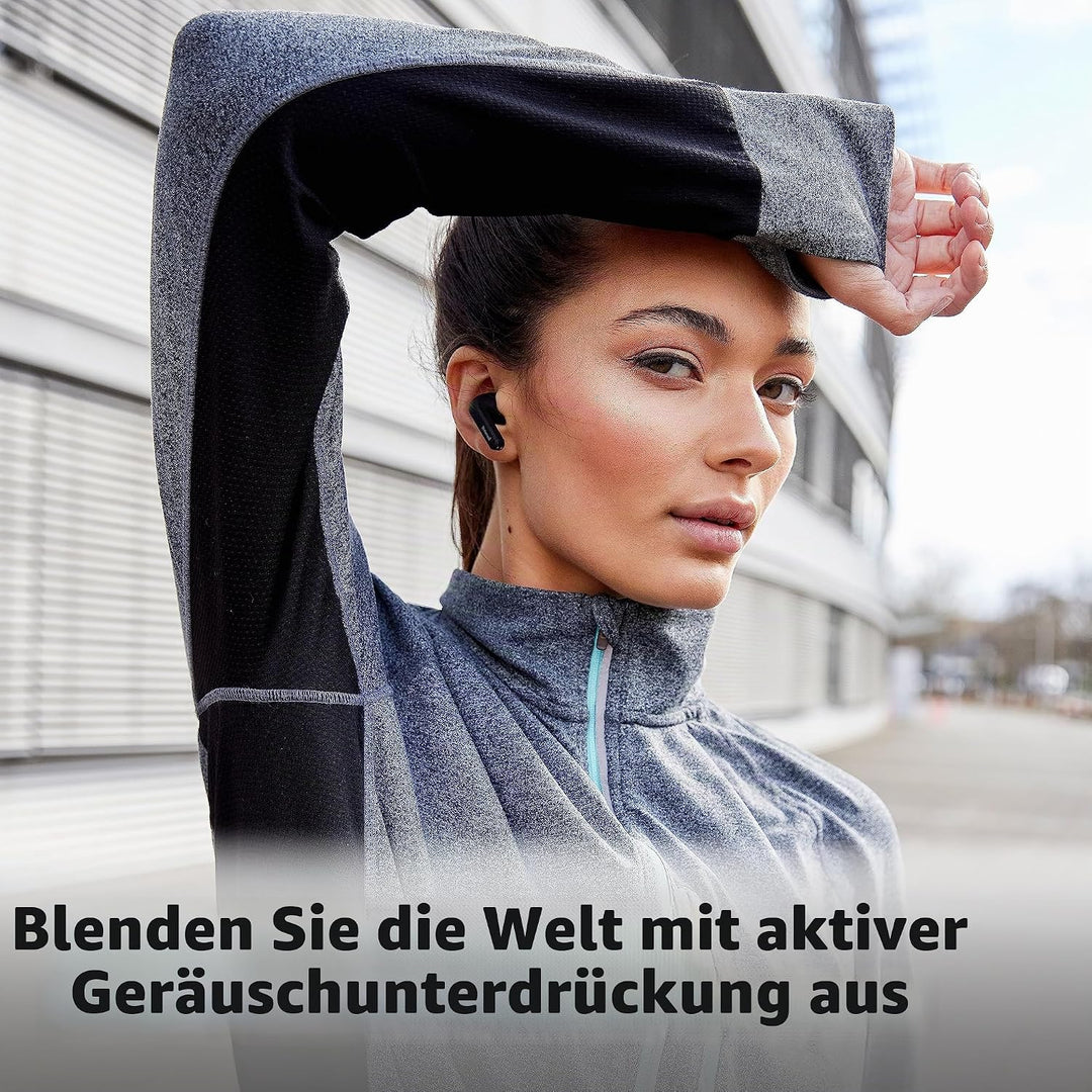 Intenso Black Buds - TWS True Wireless Kopfhörer T300A mit Active Noise Cancelling und bis zu 35 Std