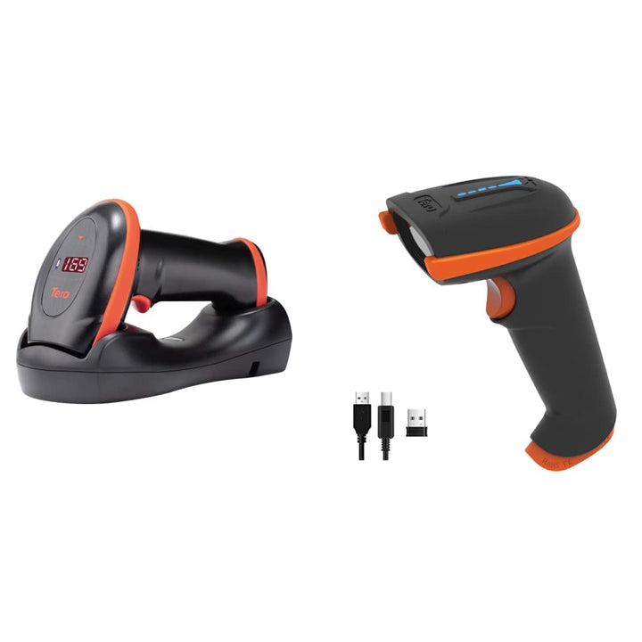 Tera Barcode-Scanner Bildsensor 2D 1D QR Wireless 2,4 GHz mit Ladestation USB-Kabel Digitaler-Bildsc